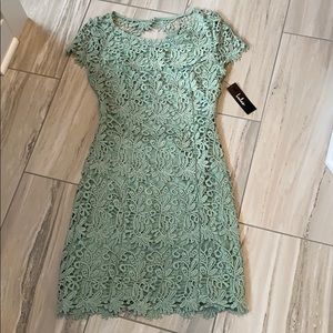 NWT Lulus Seafoam Green Backless Lace Dress